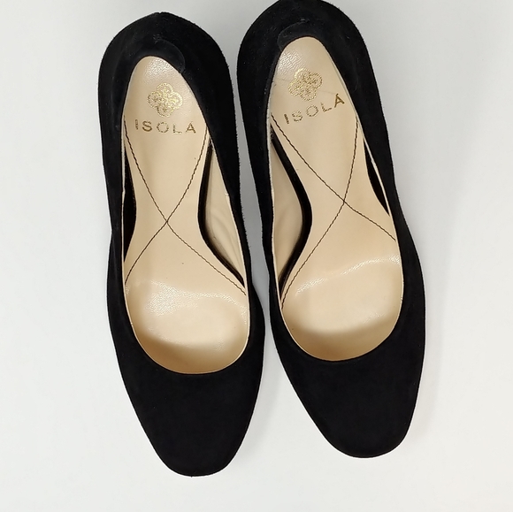 ISOLA Eleni Black Suede Leather Block Heels - Picture 6 of 8